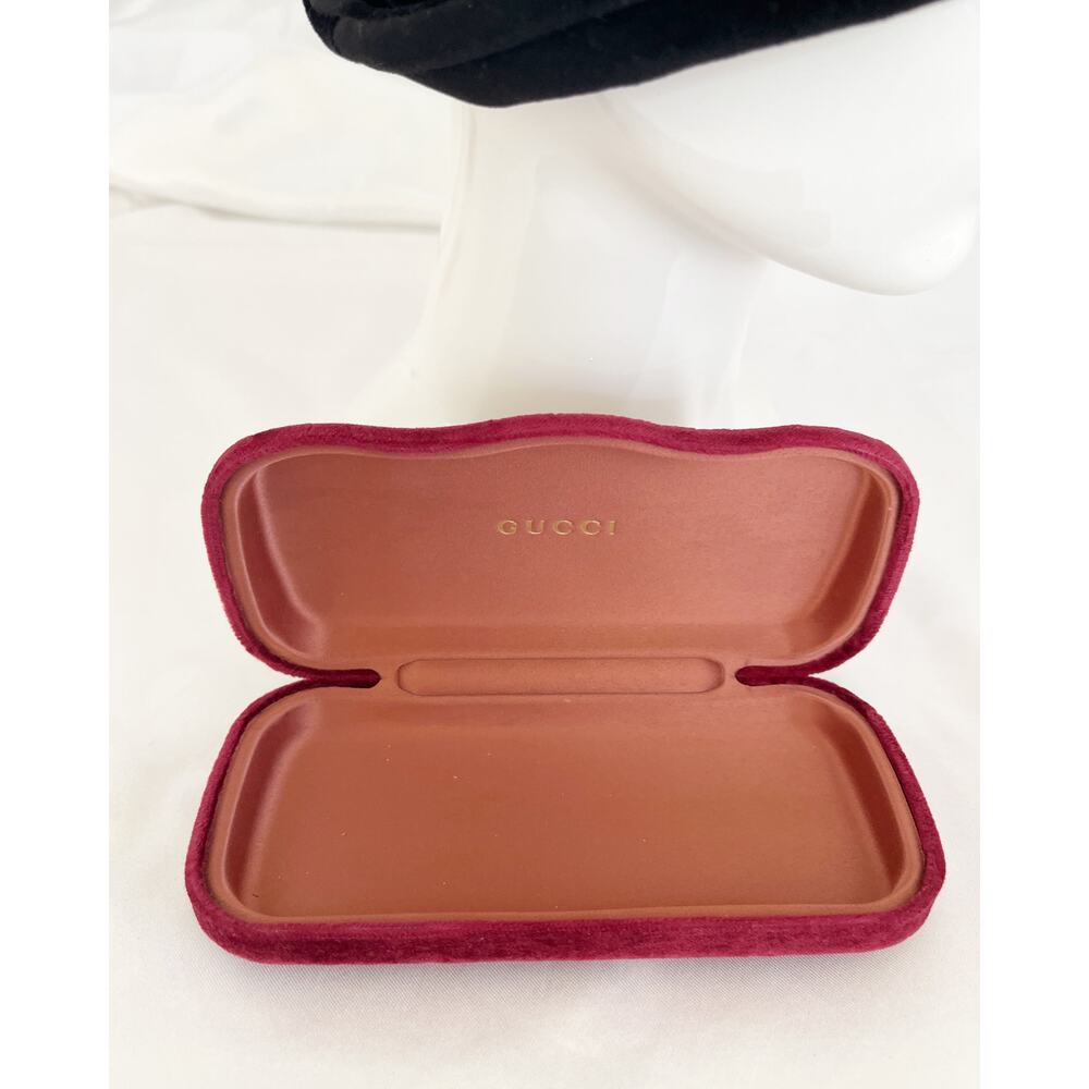 GUCCI Burgundy Red Gucci Case Hard Shell Sunglasses & Eyeglasses Velvet Case - Picture 5 of 10